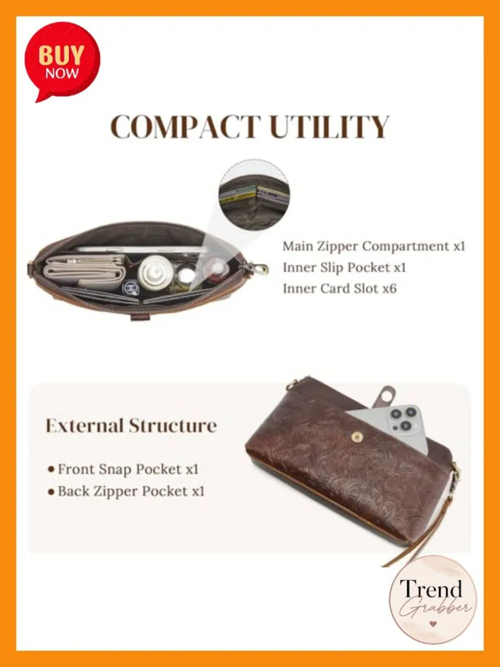 Small RFID Blocking Crossbody Wallet with 2 Straps